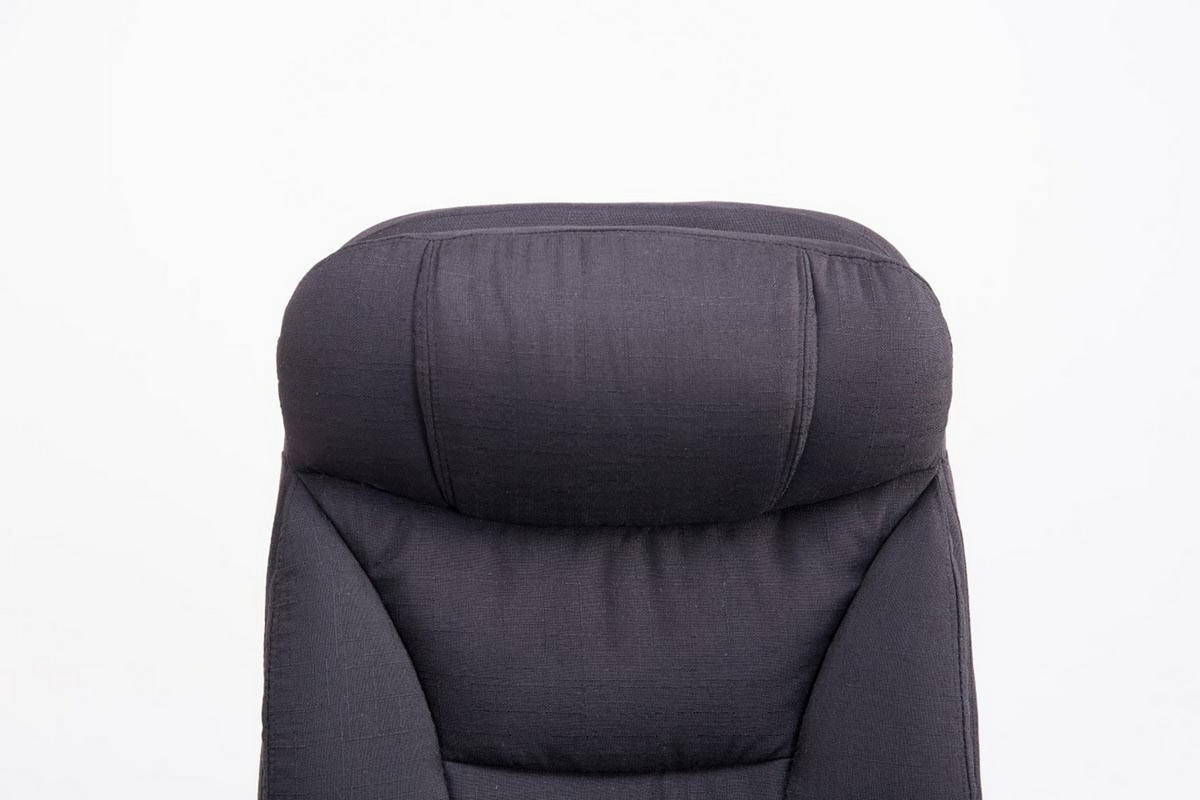 BÜROSTUHL XL Troja, Stoff Schwarz - Schwarz, Textil/Metall (67/122/67cm) - TPFLiving