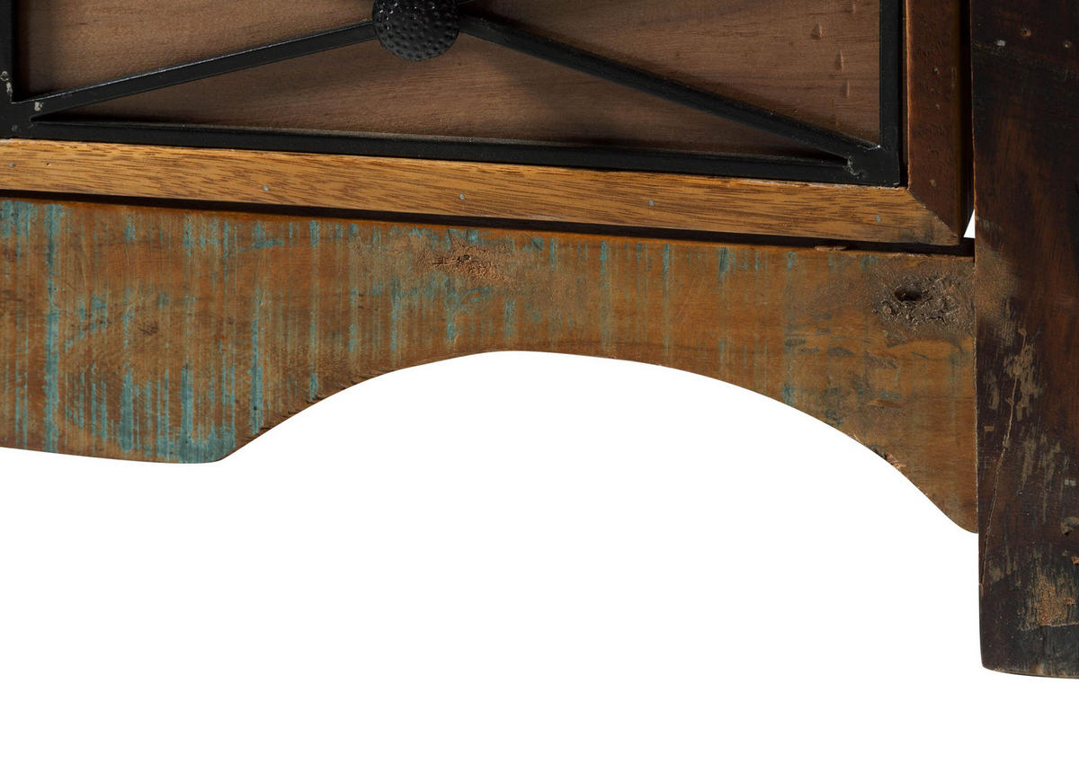 VITRINE Altholz 90x40x190 mehrfarbig lackiert NATURE OF SPIRIT #138 - Multicolor, Holz (90/190/40cm) - Massivmoebel24