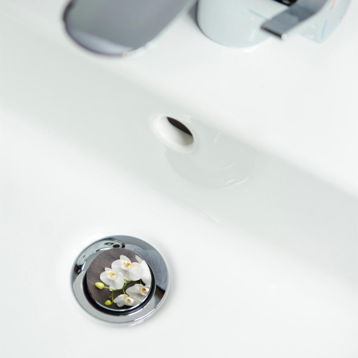 WASCHBECKENSTÖPSEL Pretty - Grau, Kunststoff/Metall (4/7/7cm) - Sanilo