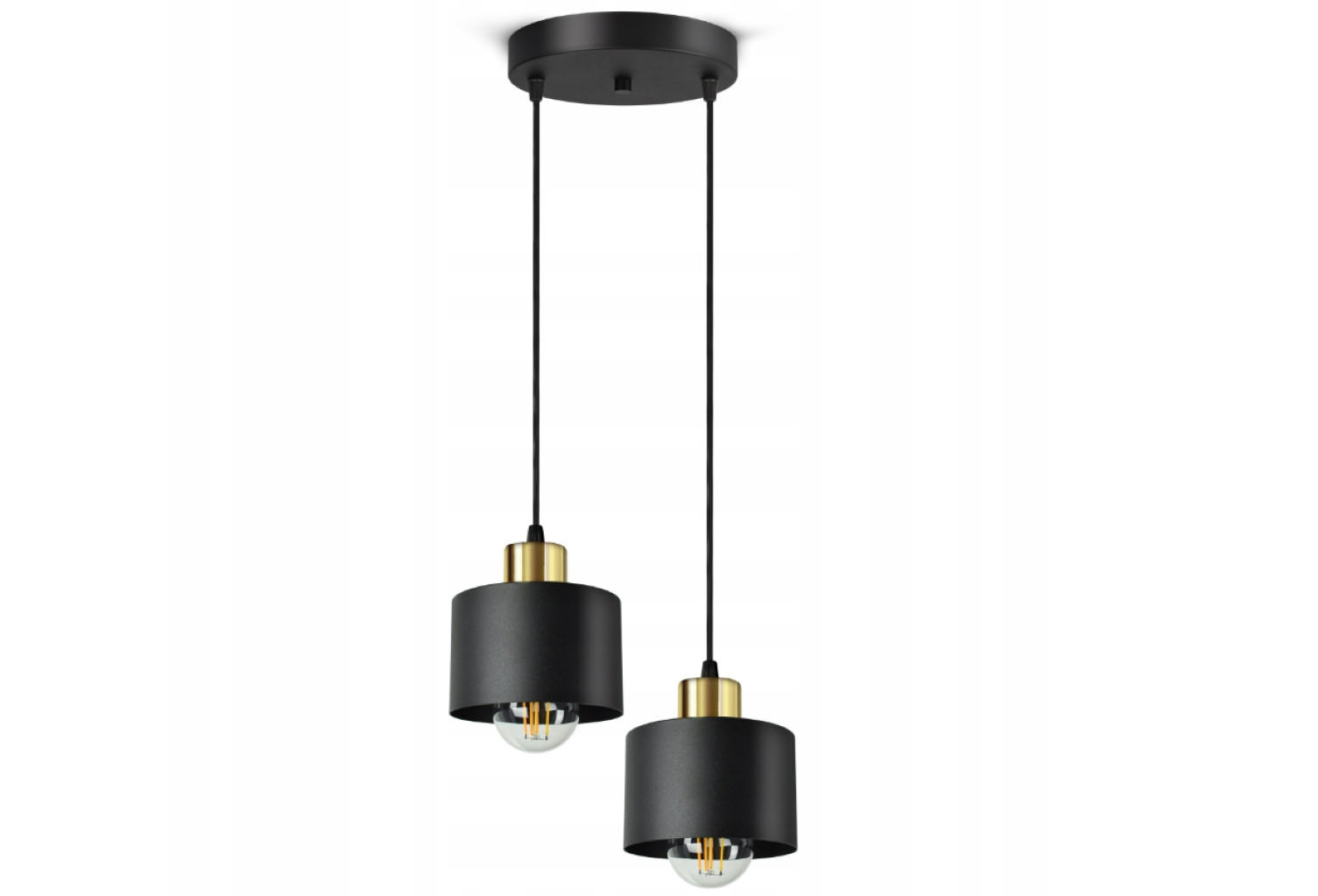 PENDELLEUCHTE BLACKSPOT - Goldfarben/Schwarz, Metall (25/25/80cm) - kiki design