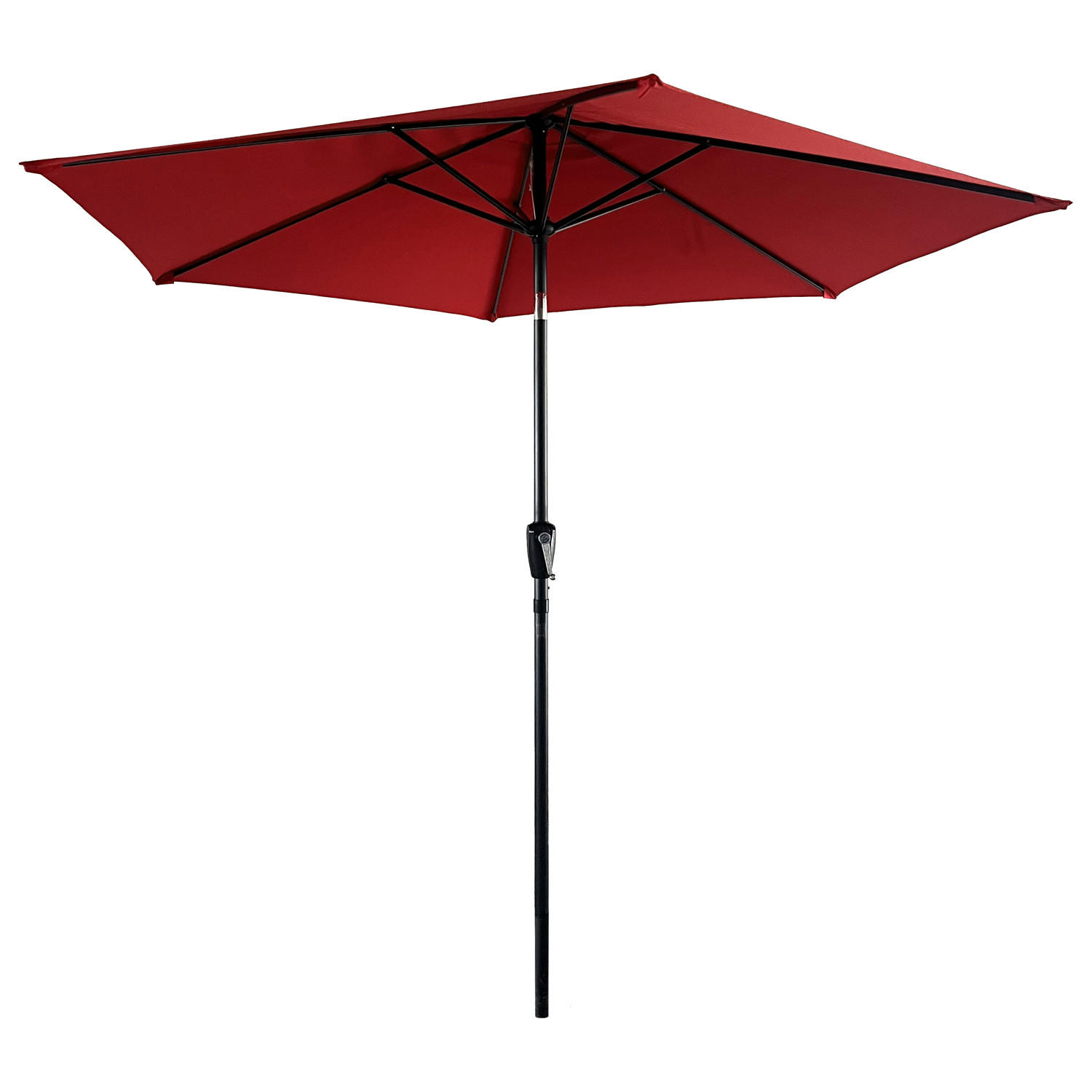 SONNENSCHIRM Hapuna Rot Ø 2,70 m - Rot, Textil (270/270cm) - Happy Garden