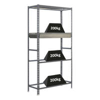 REIFENREGAL mit Schubfach und Ablagefläche Metal Shark NO.3 HxBxT 200 x 120 x 40 cm 12 Reifen Grau - Grau, Metall (120/200/40cm) - PROREGAL