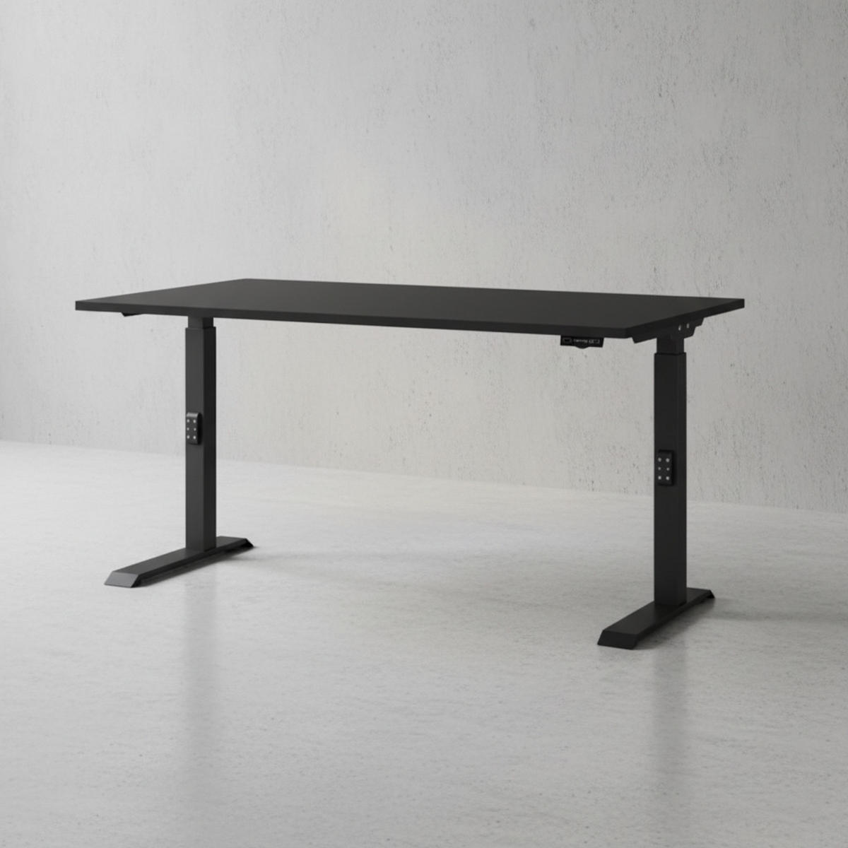 SCHREIBTISCH höheneinstellbar "Stuttgart" 68-91cm Graphit 140x80cm, C-Fuß - Schwarz, Holzwerkstoff/Metall (80/140/91cm) - KADIMA DESIGN