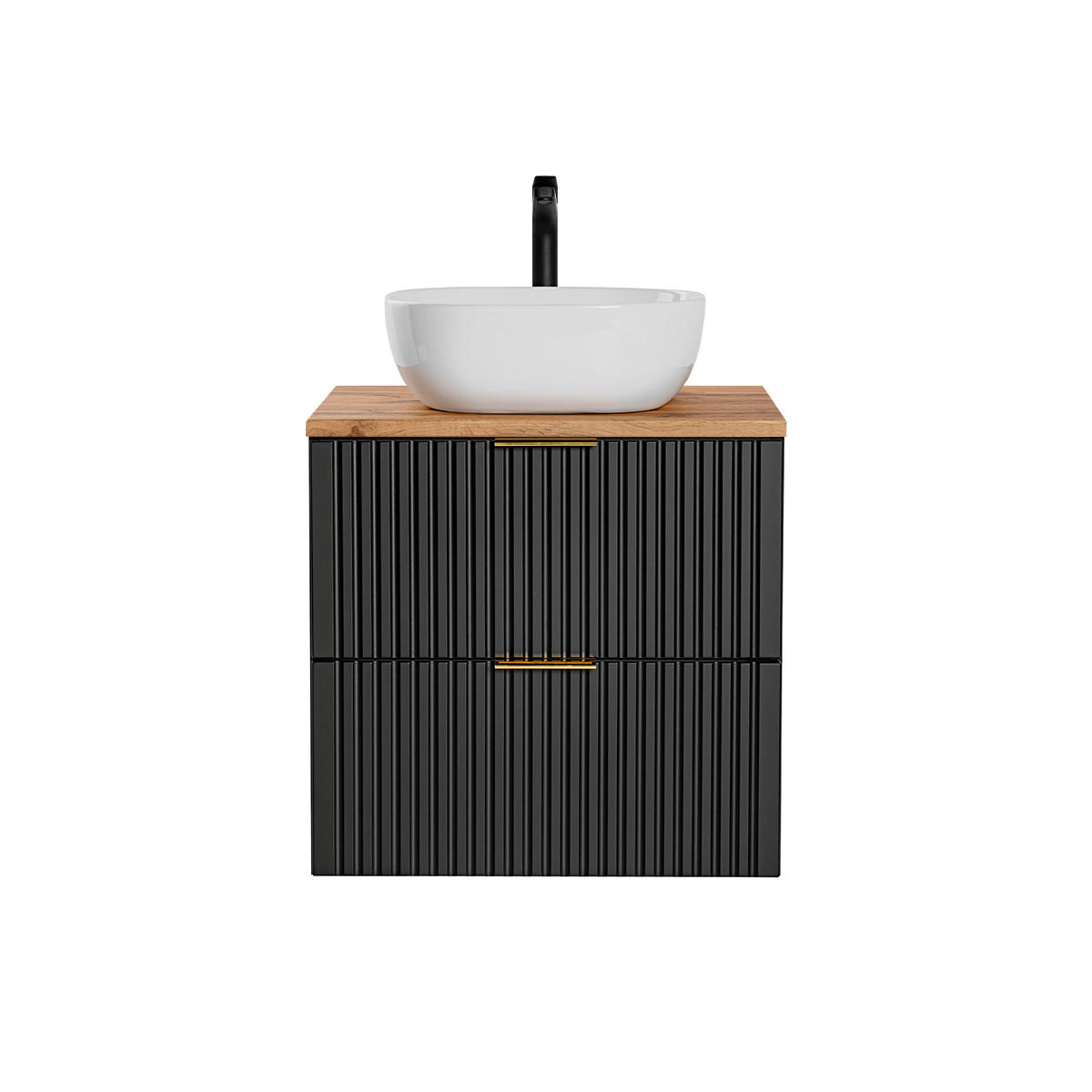 WASCHTISCH 60.6cm Adriel Schwarz - Schwarz, Holzwerkstoff (60.6/59/46cm) - Petits-meubles