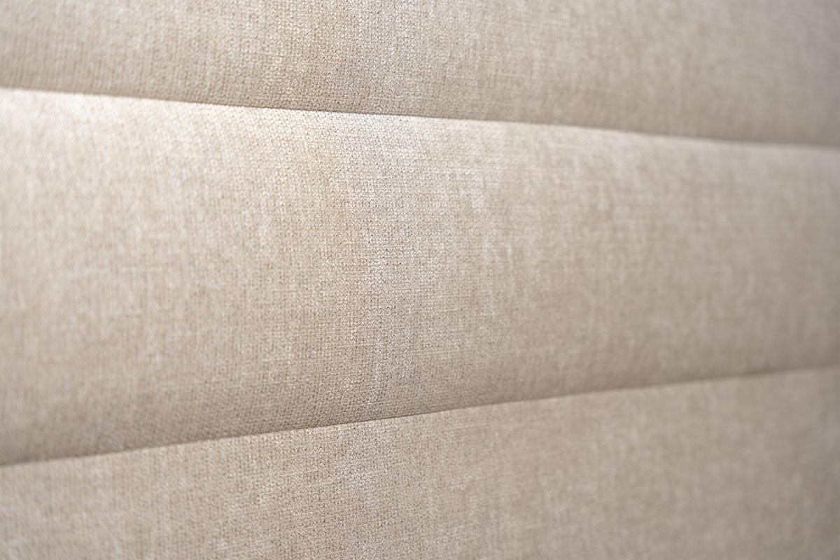 KOPFTEIL Modell Linien – Beigebrauner Stoff 90 cm - Beige/Braun, Holz (90/120/10cm) - Sommeil de Plomb
