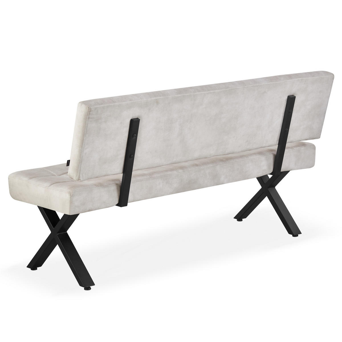 SITZBANK KAREN 160/59/88 cm Grau - Schwarz/Grau, Textil/Metall (160/88/59cm) - DUBI Möbel