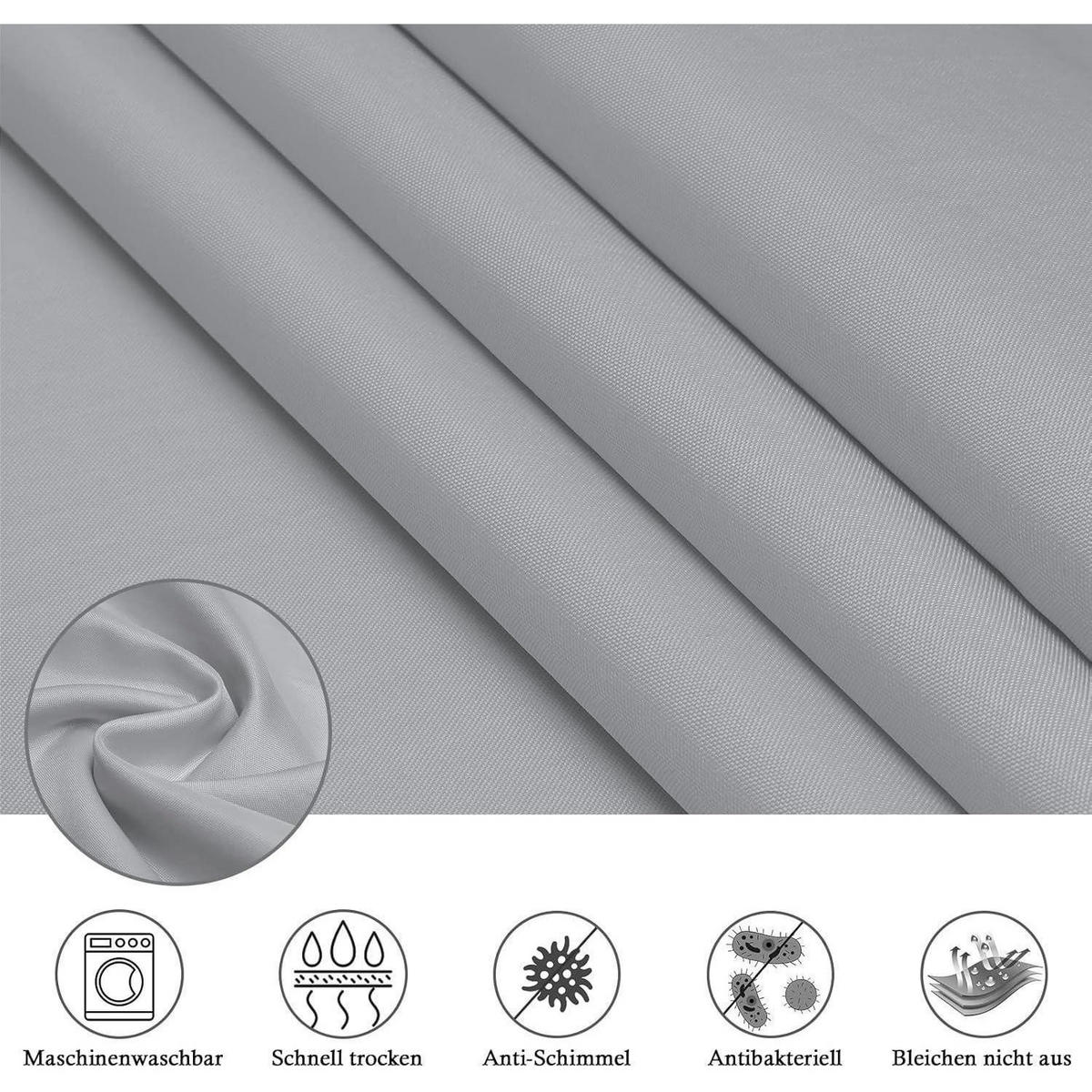 DUSCHVORHANG Grau 200 x 200 cm Wasserdicht - Grau, Textil (200/200cm)