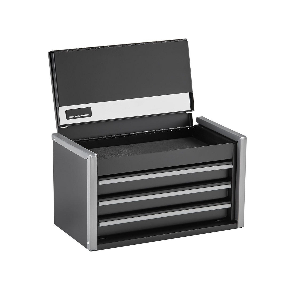 WERKZEUGKOFFER Tragbarer Metall 8,6 Zoll, 3 Schubladen Kugelgelagert - Schwarz, Metall (10/10/10cm) - Raelunyi