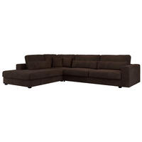 ECKSOFA Savona Braun Cord - links - Schwarz/Braun, Kunststoff/Textil (316/249cm) - MKS
