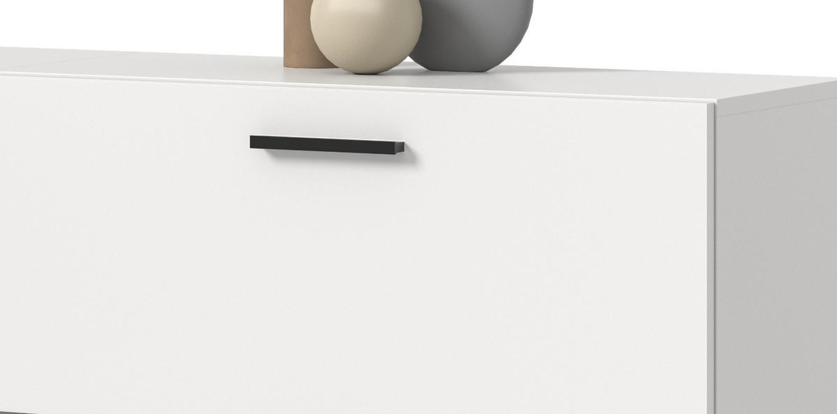 SIDEBOARD weiß 176 cm, Kommode mit Soft-Close - Schwarz/Weiß, Holzwerkstoff/Kunststoff (176/99/34cm) - Inn.Furn