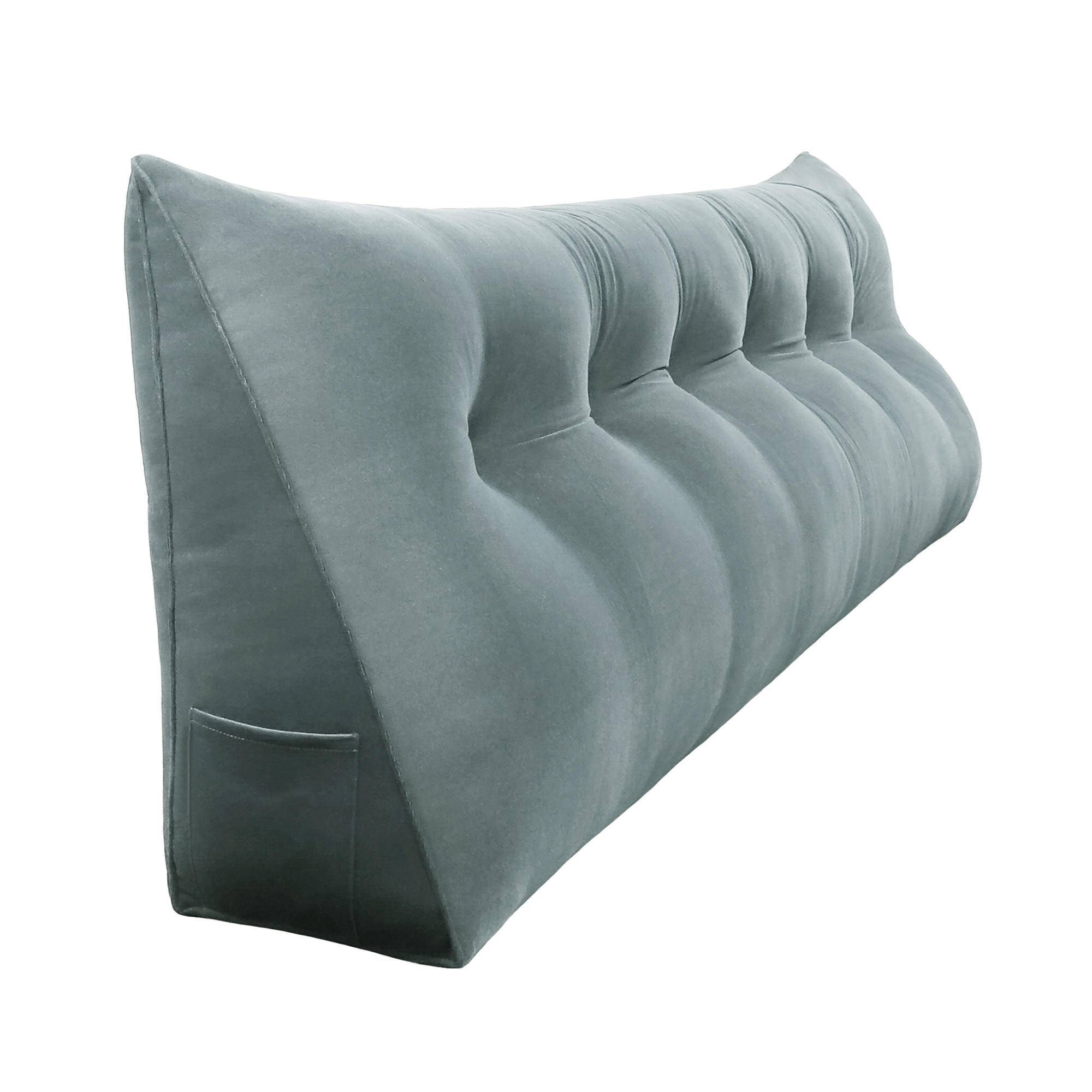 RÜCKENKISSEN für Bett Samt Grau 180 cm - Grau, Textil (50/180cm) - Vercart