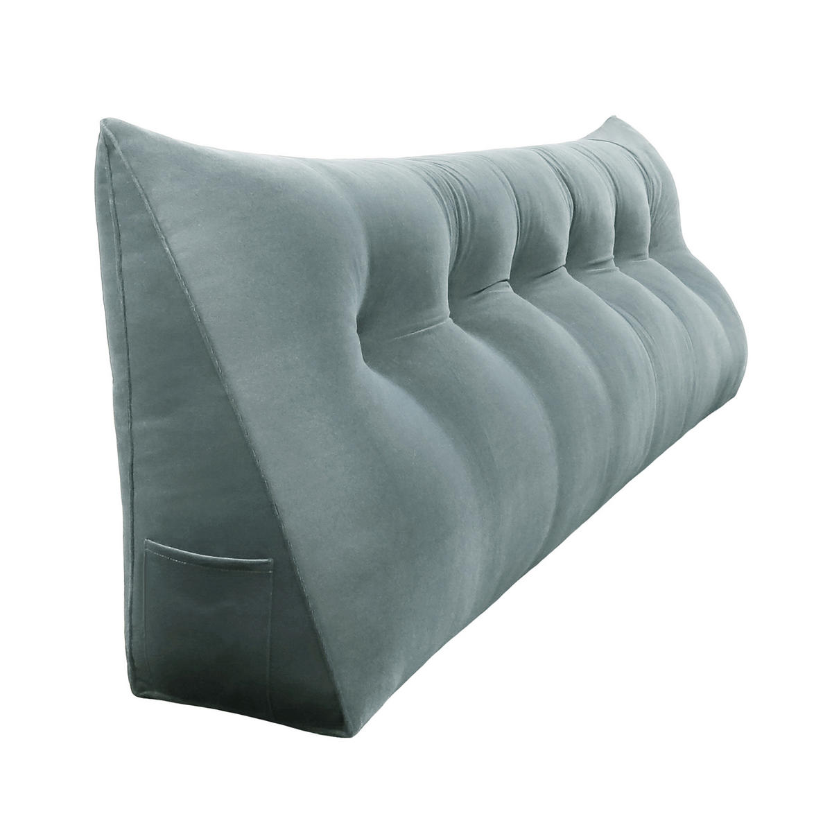 RÜCKENKISSEN für Bett Samt Grau 180 cm - Grau, Textil (50/180cm) - Vercart