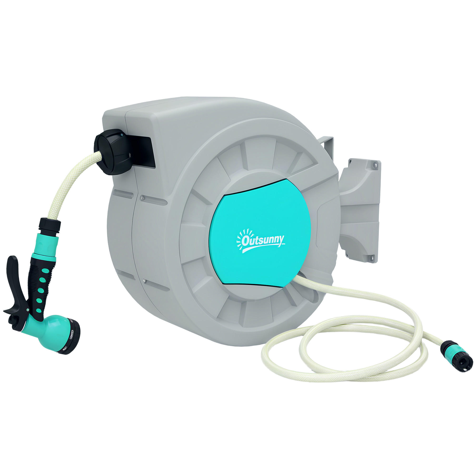 SCHLAUCHAUFROLLER DE-13835 27 m automatisch 180° schwenkbar Grau - Grau, Kunststoff (20/42/55cm) - ComfortXL