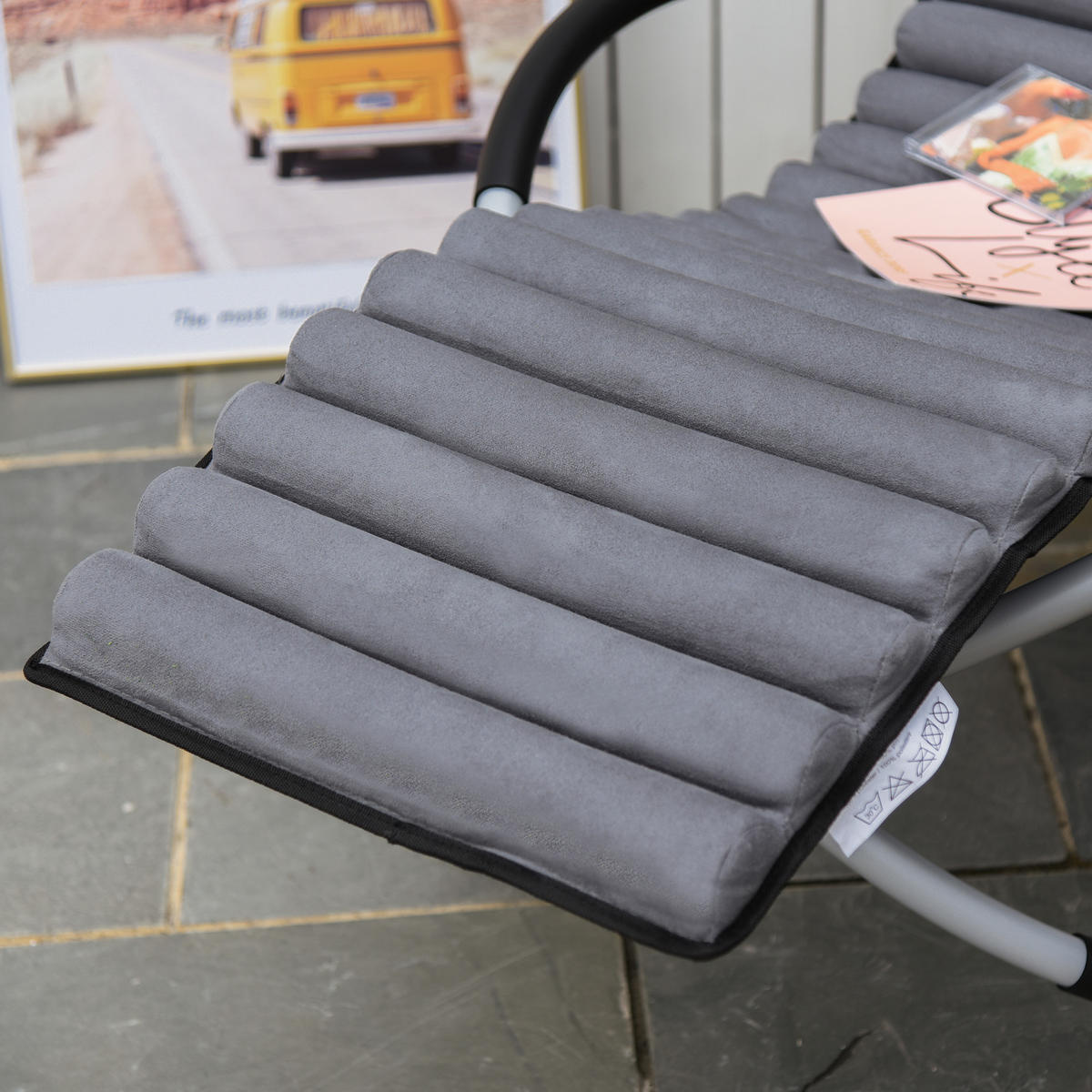 SCHAUKELSTUHL 2 in 1 ergonomisch schwarz - Schwarz, Metall (145/86/74cm) - LEBENLANG