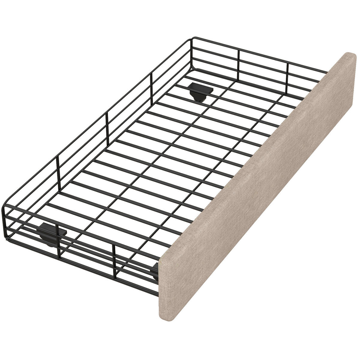 POLSTERBETT 90/200 cm Beige/Braun aus MDF mit 2 Schubladen - Beige, Textil (90/200cm) - OKMYHOME