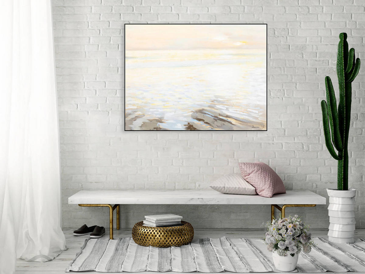 ACRYLBILD HANDGEMALT 100/75 cm - Beige, Holz/Textil (100/75cm) - KUNSTLOFT