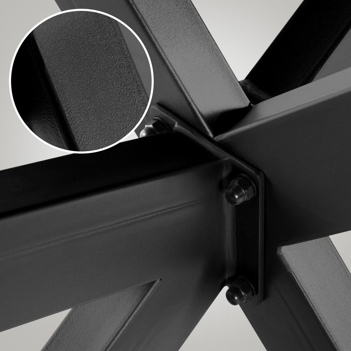 TISCHBEIN eckig 85/85/71 cm Metall schwarz - Schwarz, Metall (85/71/85cm) - CLP