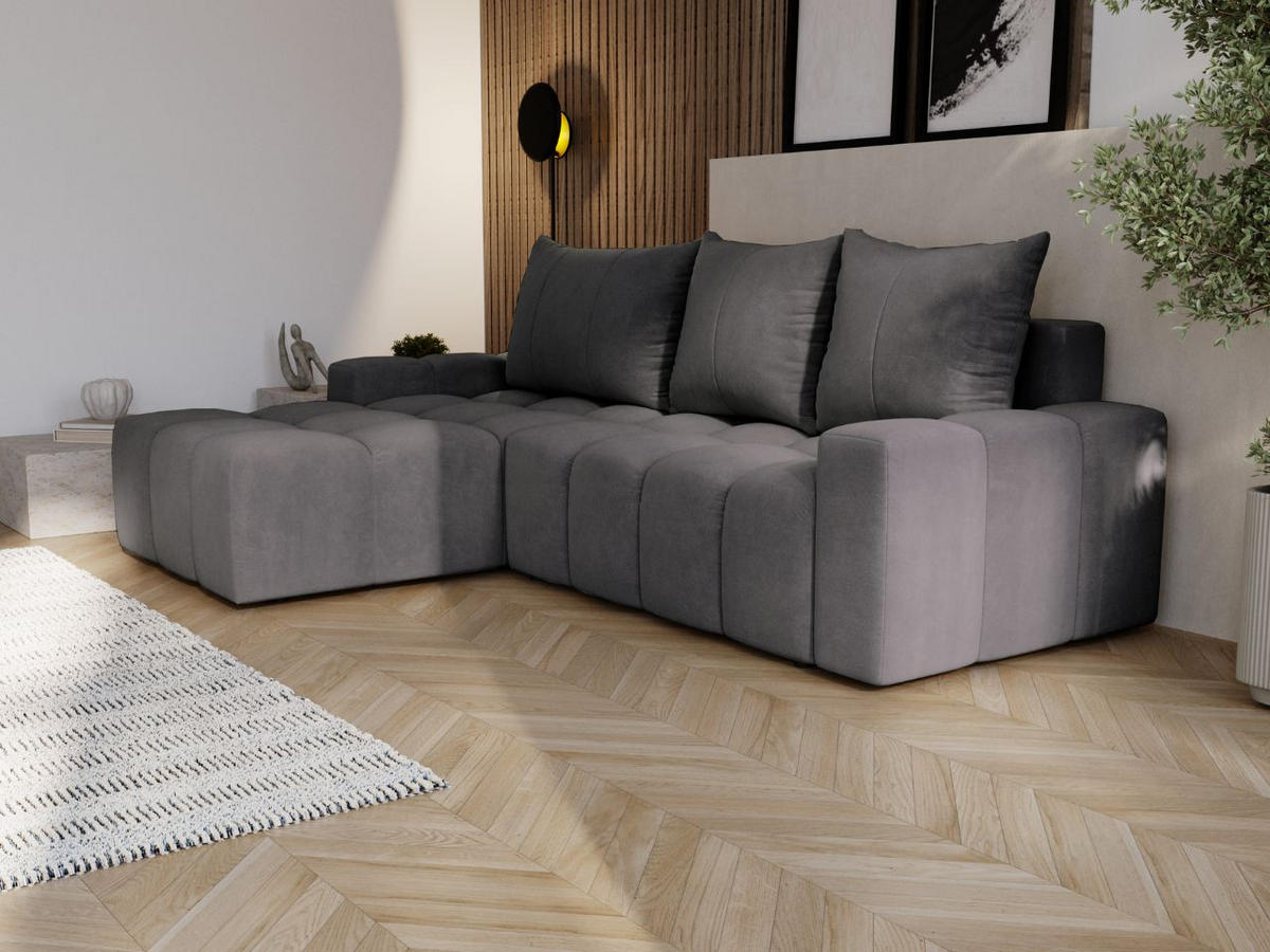 ECKSOFA Bresso Grau - Grau, Holz/Textil (255/168cm) - Graingold