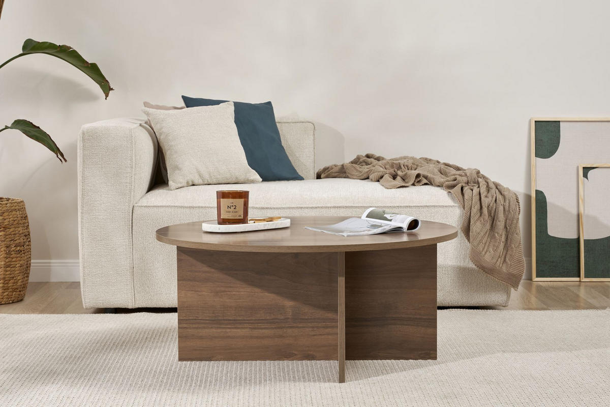 COUCHTISCH Soleil Nussbaum - Nussbaumfarben, Holz (90/90/40cm) - Habitat Garten