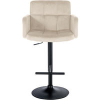 BARHOCKER 2er Set Sutun Samt Creme Schwarz - Creme, Textil/Metall (60/93/56cm) - DELUKE