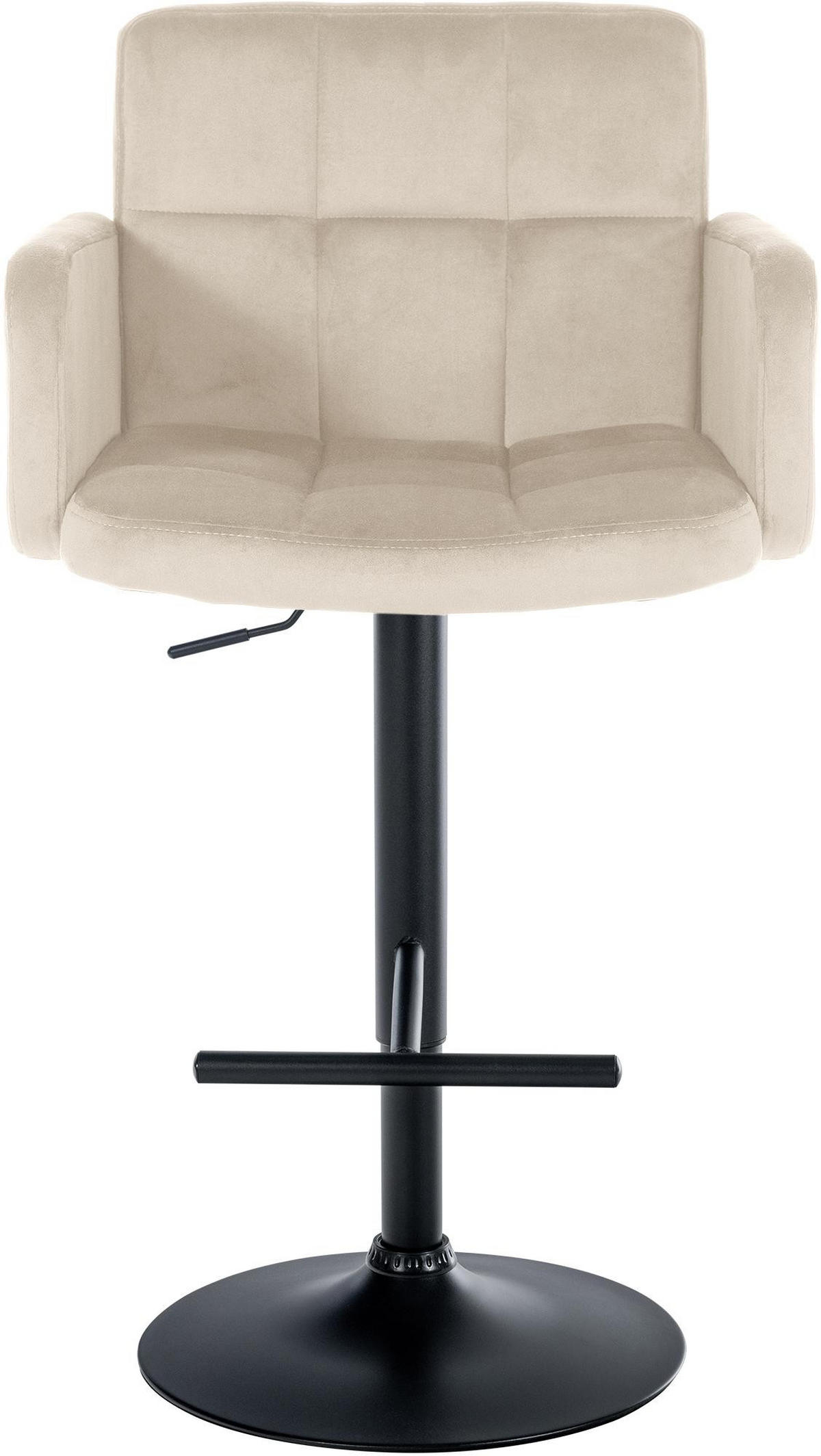 BARHOCKER 2er Set Sutun Samt Creme Schwarz - Creme, Textil/Metall (60/93/56cm) - DELUKE