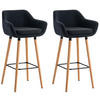 BARHOCKER Grande, 2er Set, Gestell Holz, Stoff Schwarz - Schwarz/Braun, Holz/Textil (55/99/46cm) - TPFLiving