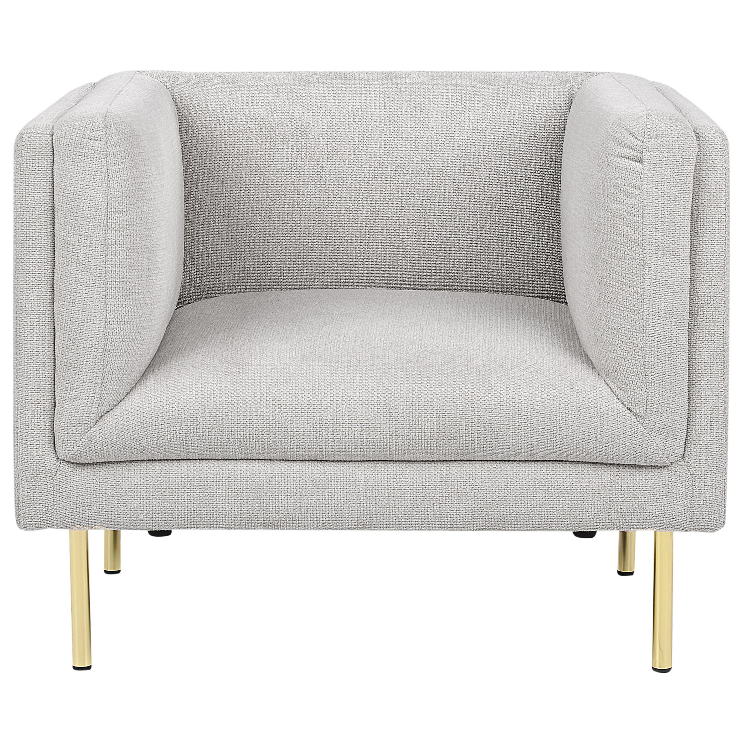 SESSEL Hellgrau Moen - Goldfarben/Grau, Textil (87/72/75cm) - Beliani