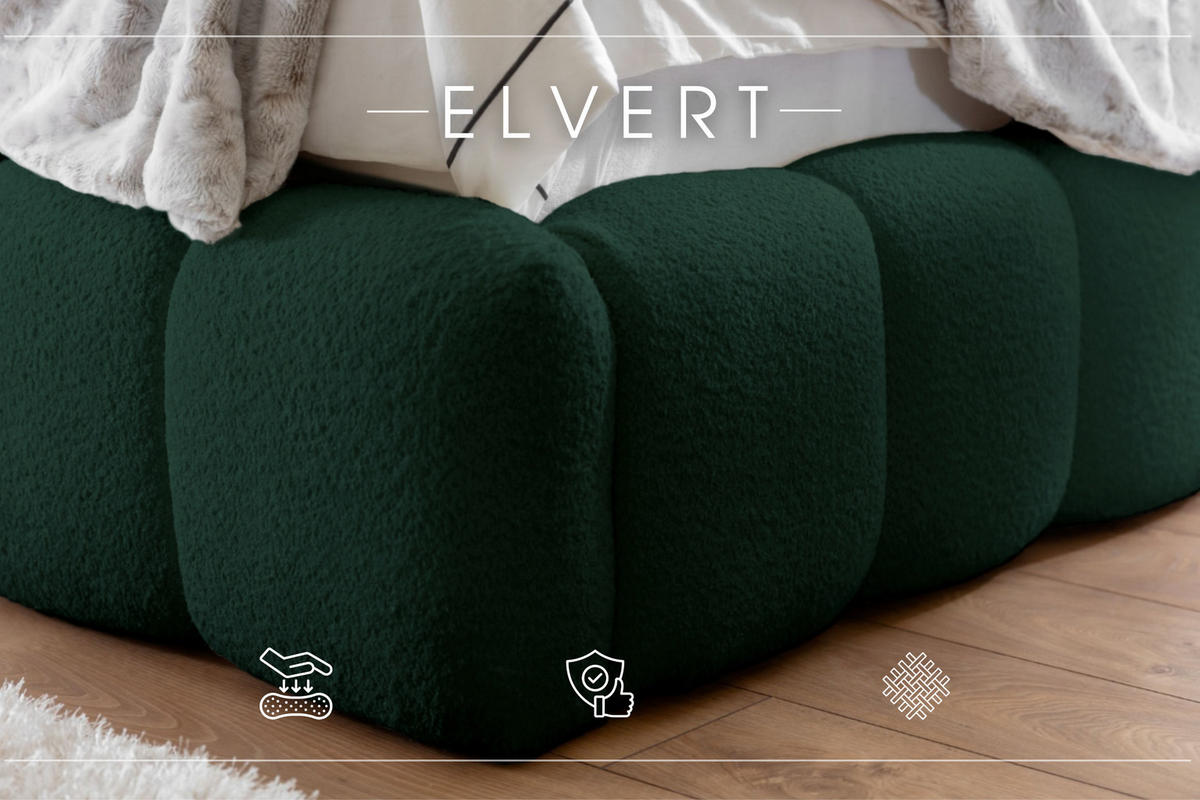 POLSTERBETT aus Polyester Elvert 120x200 cm, Dunkelgrün - Dunkelgrün, Textil (120/200cm) - Meblito