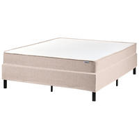 BOXSPRINGBETT ohne Kopfteil 140/200 cm Stoff Beige Countess - Beige, Textil (140/200cm) - Beliani