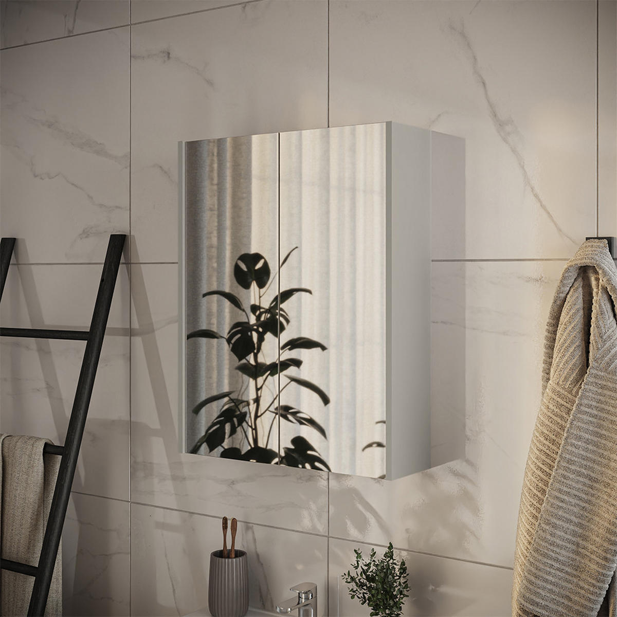 SPIEGELSCHRANK Ruford Cashmere 60 x 75.8 cm mit 3 geschlossenen Fächern - Kaschmir, Holzwerkstoff (60/75.8/18cm) - Vicco