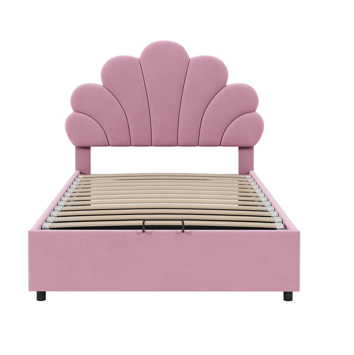 POLSTERBETT 90/200 cm Rosa aus Samt mit Stauraum - Pink, Textil (90/200cm) - OKMYHOME