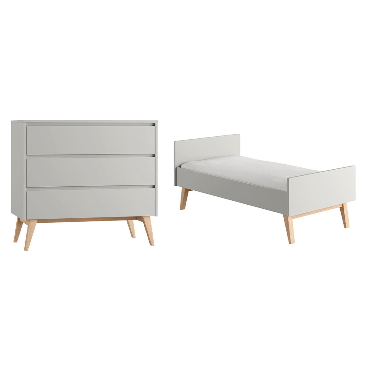 SOBA ZA BEBE 2-dijelniSwing Sivo i drvo - siva, drvni materijal (144/89/76cm) - Petits-meubles