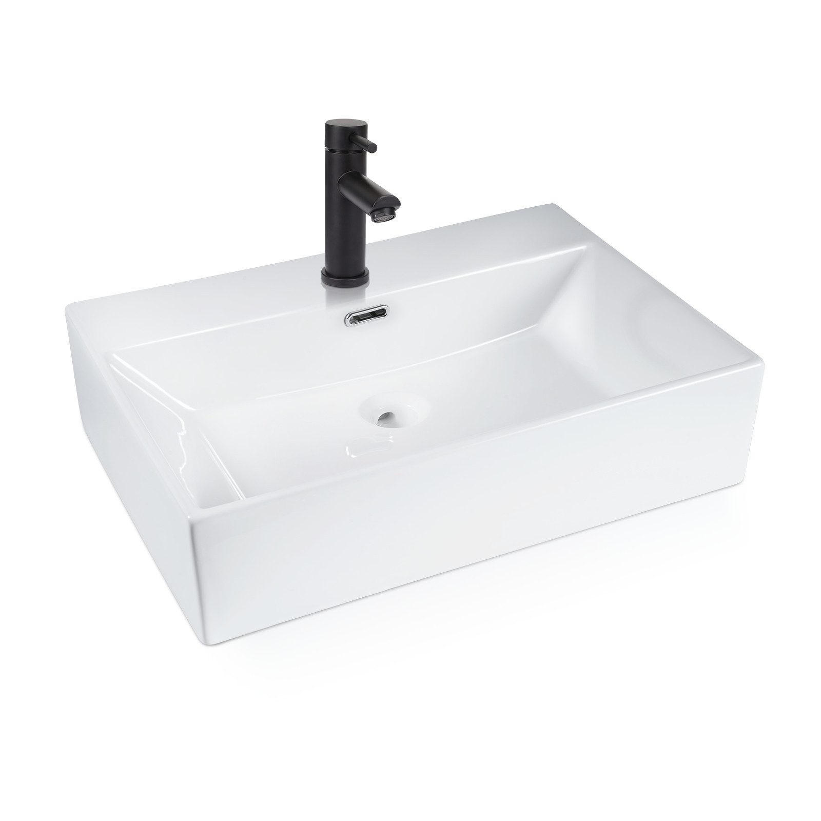 WASCHBECKEN Myxyn 51/42/15 cm - Weiß, Keramik (42/15/51cm) - ZMH