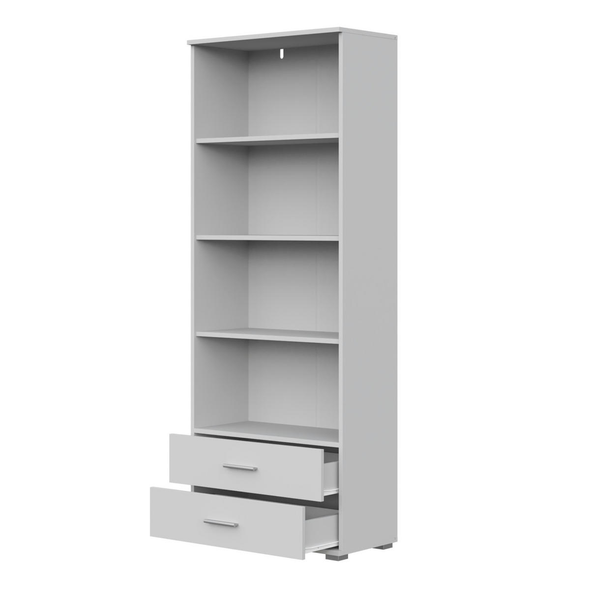 BÜCHERREGAL FAUSKE REG4-2S Schubladen Weiß - Weiß, Holzwerkstoff/Kunststoff (69/180/34cm) - Komodee