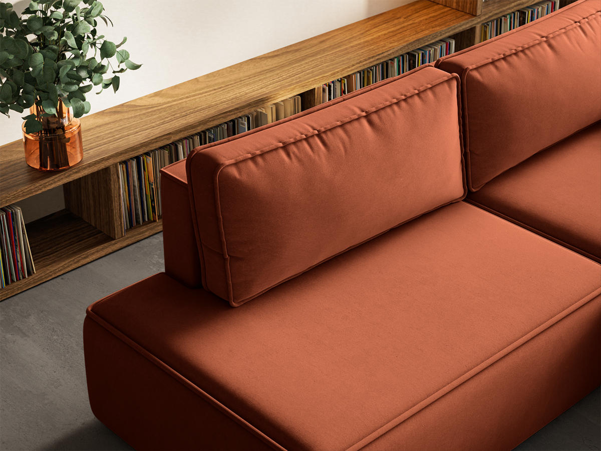 ECKSOFA Sarro mit Schlaffunktion, Rotbraun - Rostfarben, Textil (260/165cm) - Fedve