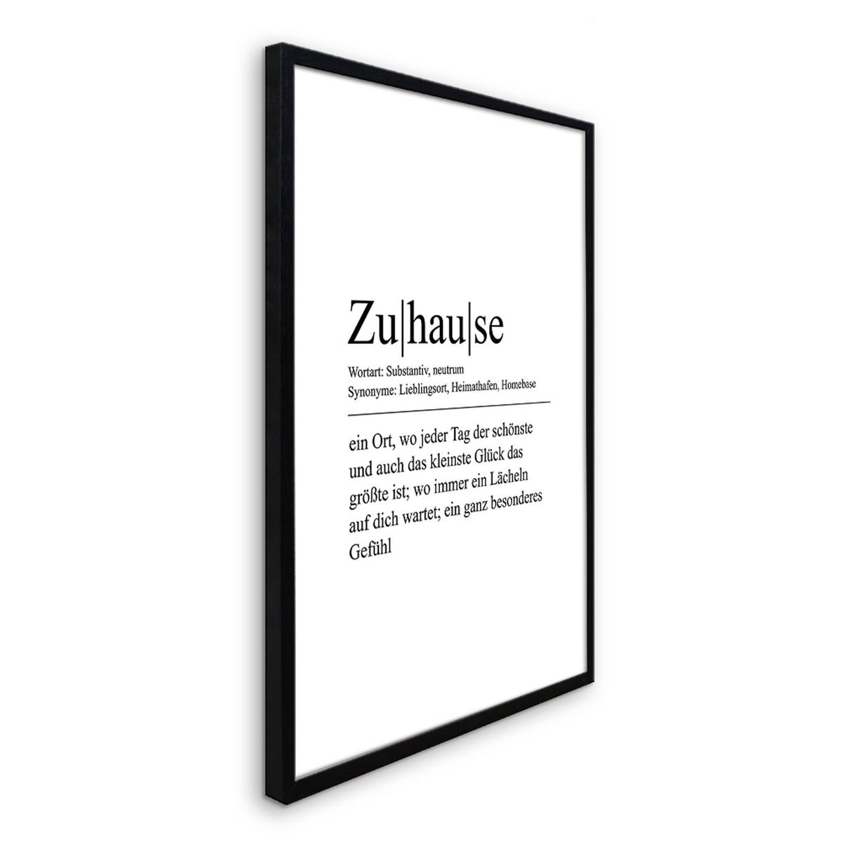 BILD mit Rahmen 51x71 cm Spruch: Zuhause Definition - Weiß, Holz (51/71cm) - artissimo