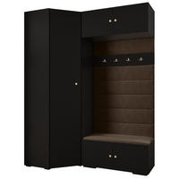 GARDEROBEN-SET 236,7/181,7/47 - Goldfarben/Schwarz, Holz/Metall (181.7/236.7/47cm) - Abiks Möbel