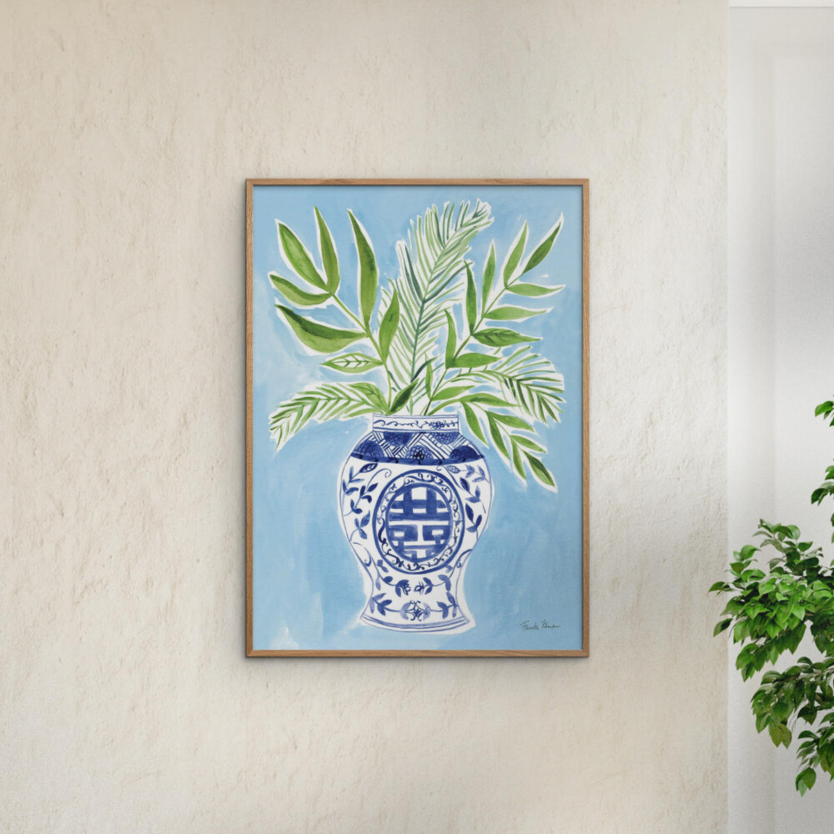 POSTER Wild Apple - Elegant Chinoiserie II - Blau, Papier (50/70/0.1cm) - Poster&Frame