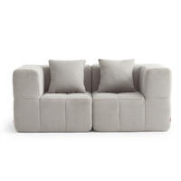 2-SITZER-SOFA Bouclé-Stoff Steinbeige - Greige, Textil (180/73/95cm) - MILYsofa