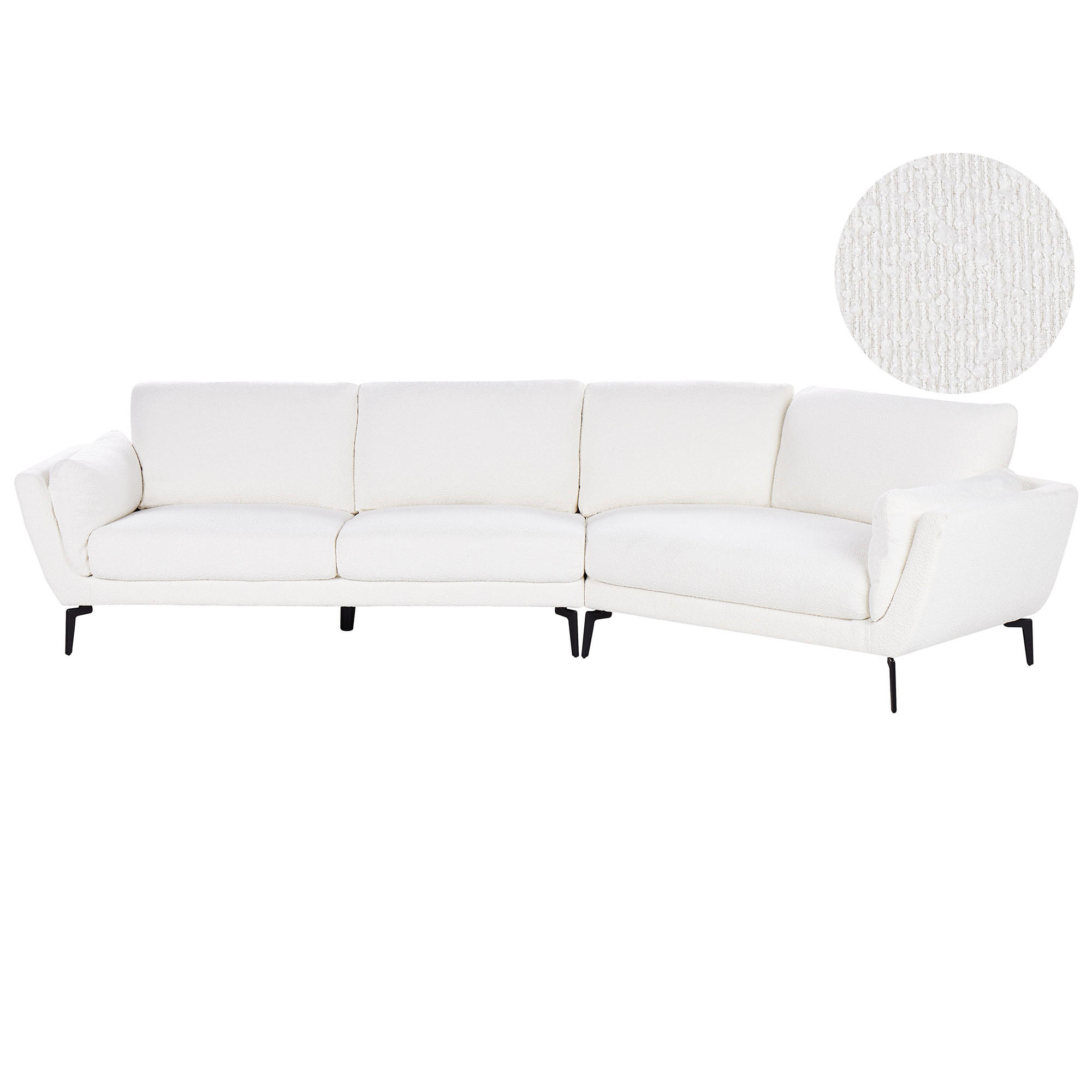3-SITZER-SOFA Bouclé Weiß Kansseli - Weiß, Textil (341/70/115cm) - Beliani