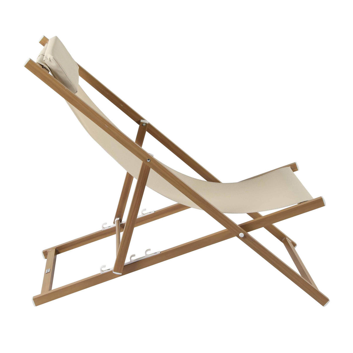 LIEGESTUHL 2-tlg., Ekru - Weiß, Metall (102/74/61cm) - Oviala