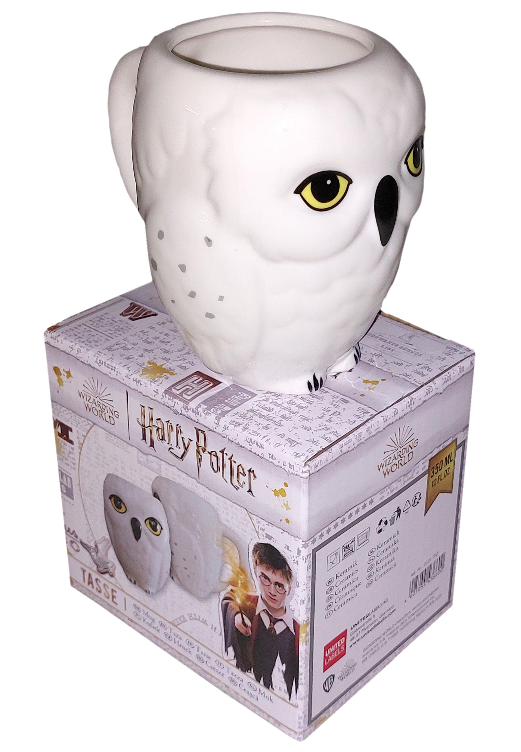 KAFFEEBECHER Harry Potter Hedwig in Geschenkbox Weiß 10,5 x 12,5 x 8,5 cm 350 ml - Weiß, Keramik (0.35L) - United Labels