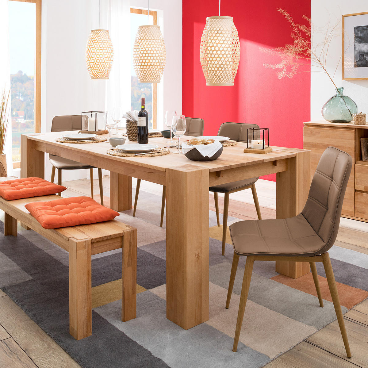 SITZBANK - Kernbuche massiv - Kernbuche, Holz (160/45/33cm) - home24