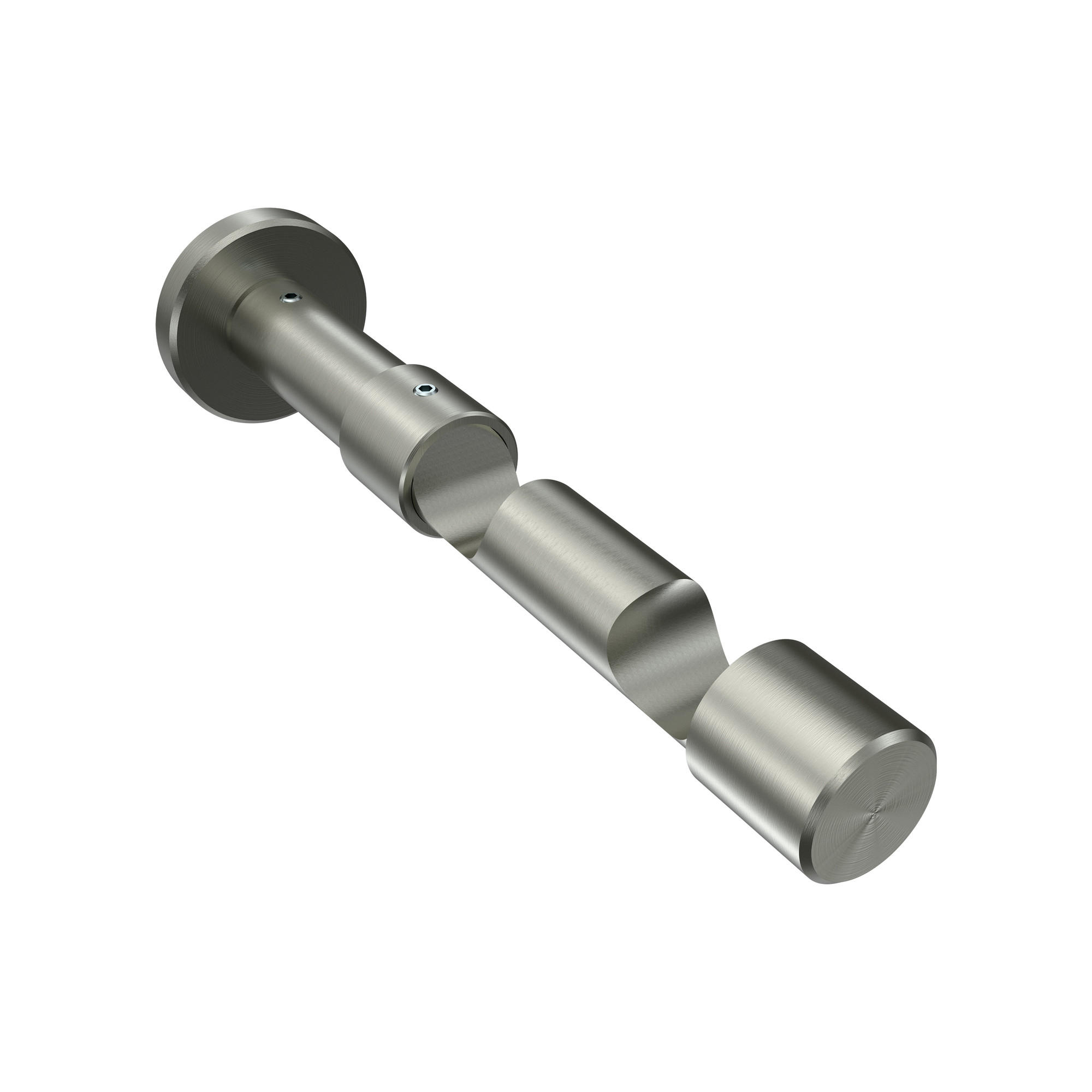 TRÄGER FÜR GARDINENSTANGEN 20 mm Ø, Prestige 2-läufig, Edelstahl-Optik - Edelstahlfarben, Metall (16.2/4/4cm) - INTERDECO