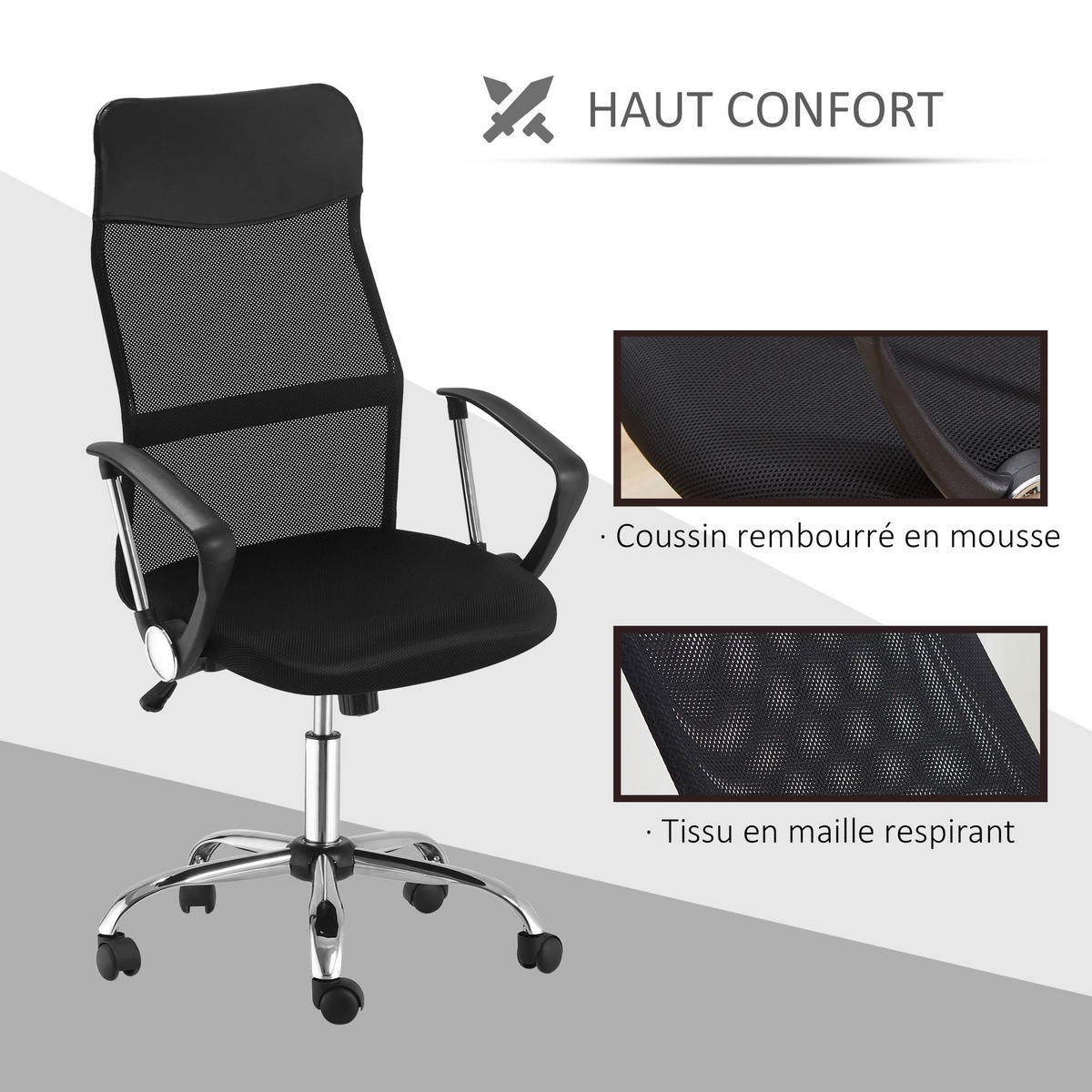 CHEFSESSEL Schwarz 63.0/65.0/119.0 cm - Schwarz, Textil (65/119/63cm)