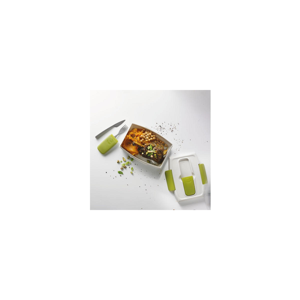 MAHLZEITENDOSE - Bento Box - Inhalt: 1 Liter - Weiß, Kunststoff (21/7/16cm)