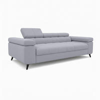 SCHLAFSOFA FJORD, 2-sitzer, verstellbarer Kopfstütze, grau - Grau, Textil (260/90/97cm) - KS Home Concept
