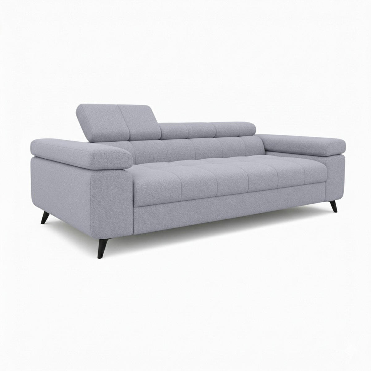 SCHLAFSOFA FJORD, 2-sitzer, verstellbarer Kopfstütze, grau - Grau, Textil (260/90/97cm) - KS Home Concept