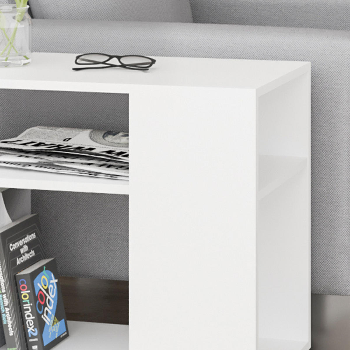KONFERENČNÍ STŮL Rolli Bílá 70 x 35 cm - bílá, kompozitní dřevo (35/70/60cm) - Vicco