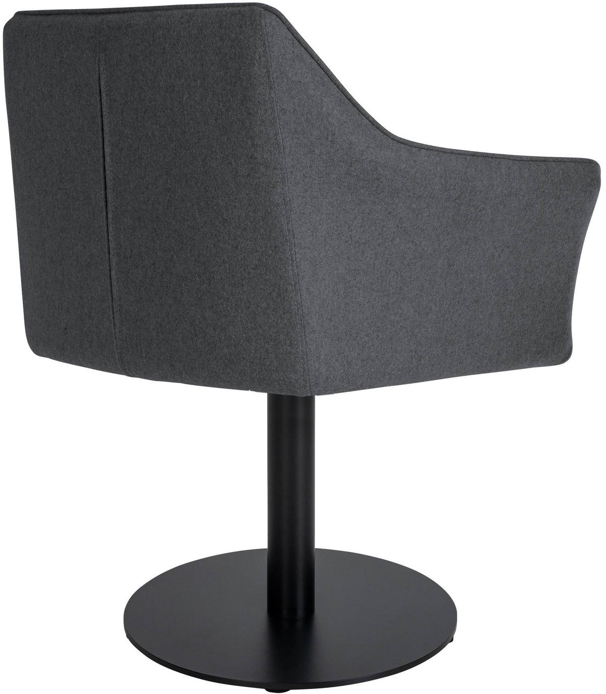 SESSEL Filz Grau - Schwarz/Grau, Textil/Metall (64/75/48cm) - CLP